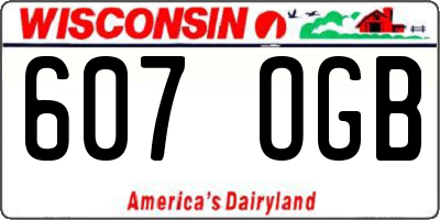 WI license plate 607OGB