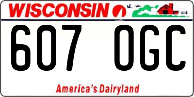 WI license plate 607OGC
