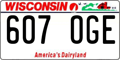 WI license plate 607OGE