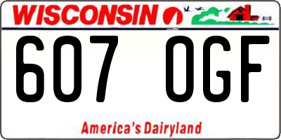 WI license plate 607OGF