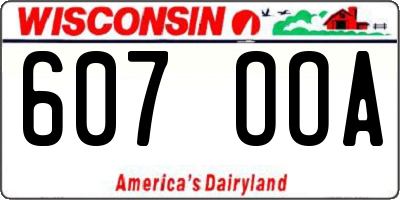 WI license plate 607OOA