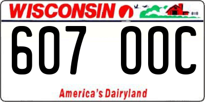 WI license plate 607OOC
