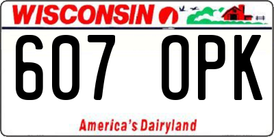 WI license plate 607OPK