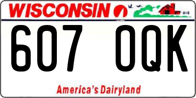 WI license plate 607OQK