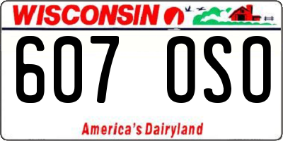 WI license plate 607OSO
