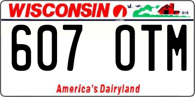 WI license plate 607OTM