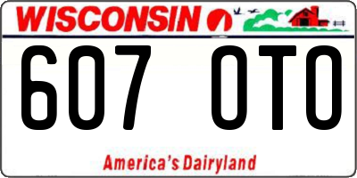 WI license plate 607OTO