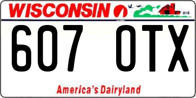 WI license plate 607OTX
