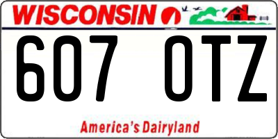 WI license plate 607OTZ