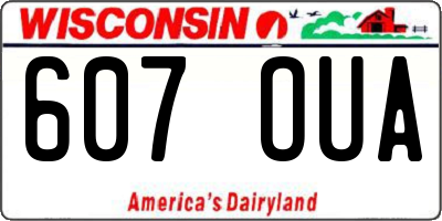 WI license plate 607OUA