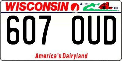 WI license plate 607OUD