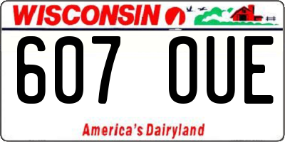 WI license plate 607OUE