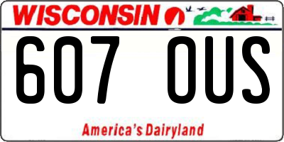 WI license plate 607OUS