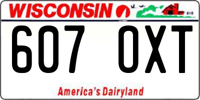 WI license plate 607OXT