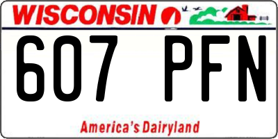 WI license plate 607PFN