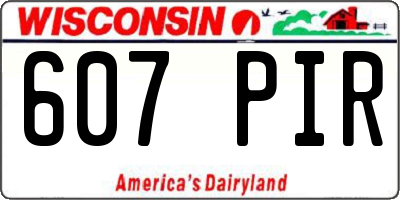 WI license plate 607PIR