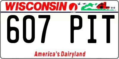WI license plate 607PIT
