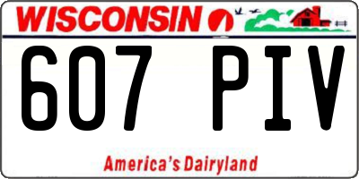 WI license plate 607PIV