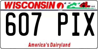 WI license plate 607PIX