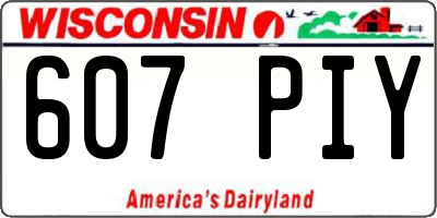 WI license plate 607PIY