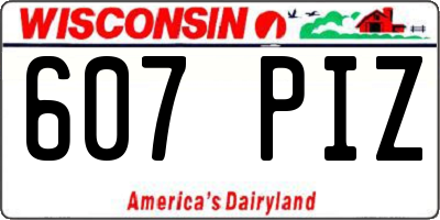 WI license plate 607PIZ