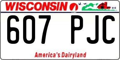 WI license plate 607PJC