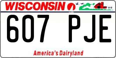 WI license plate 607PJE