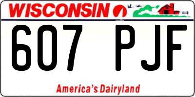 WI license plate 607PJF