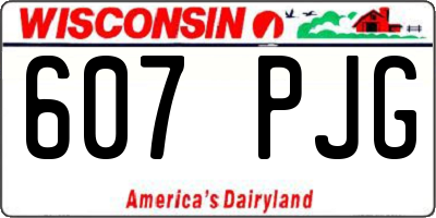 WI license plate 607PJG