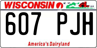 WI license plate 607PJH