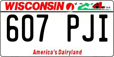 WI license plate 607PJI
