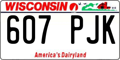 WI license plate 607PJK