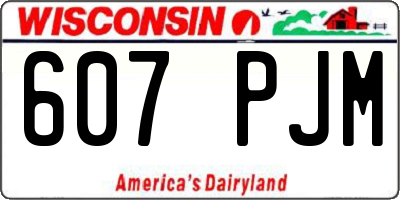 WI license plate 607PJM