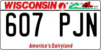 WI license plate 607PJN