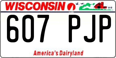 WI license plate 607PJP
