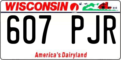 WI license plate 607PJR