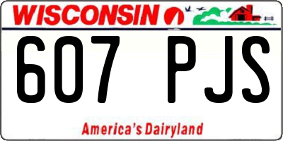 WI license plate 607PJS