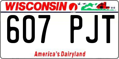 WI license plate 607PJT