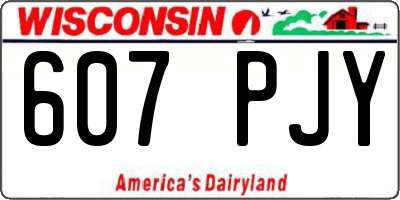 WI license plate 607PJY