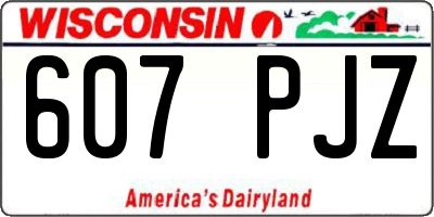 WI license plate 607PJZ