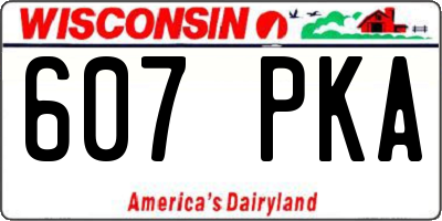 WI license plate 607PKA