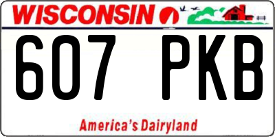 WI license plate 607PKB