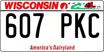 WI license plate 607PKC