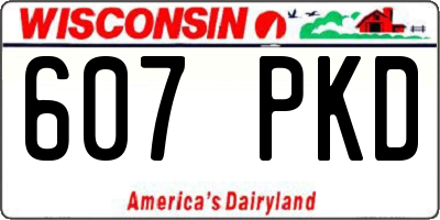 WI license plate 607PKD