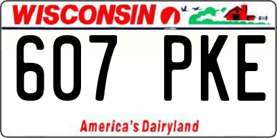 WI license plate 607PKE