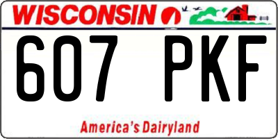 WI license plate 607PKF