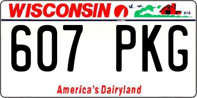 WI license plate 607PKG