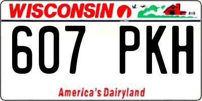 WI license plate 607PKH