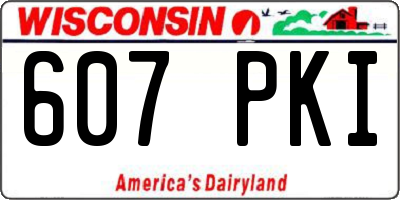 WI license plate 607PKI