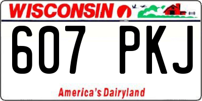 WI license plate 607PKJ